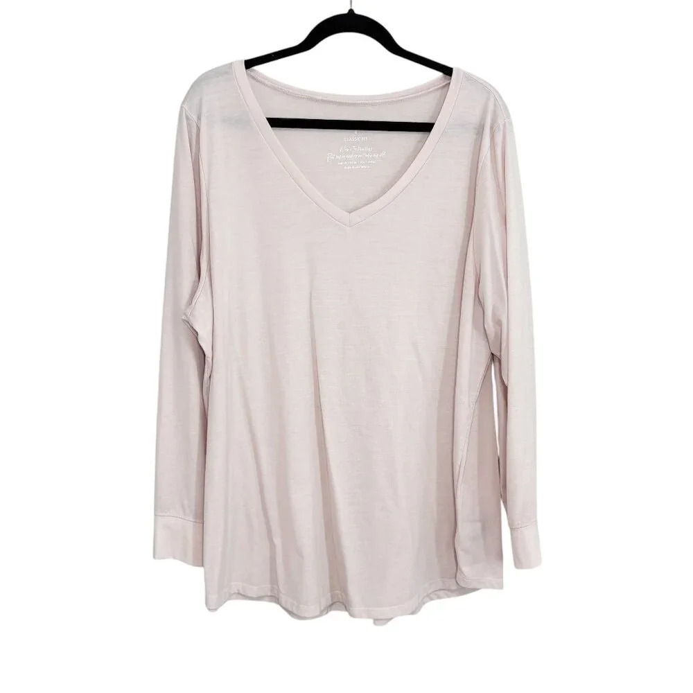 Torrid Pale Pink Long Sleeve Girlfriend Tee Shirt Women's Plus Size 4X